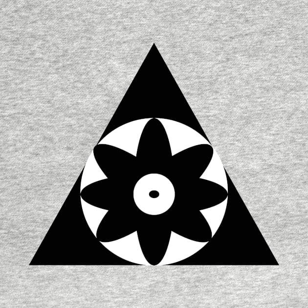 Black and white flower within Triangle by ArianJacobs